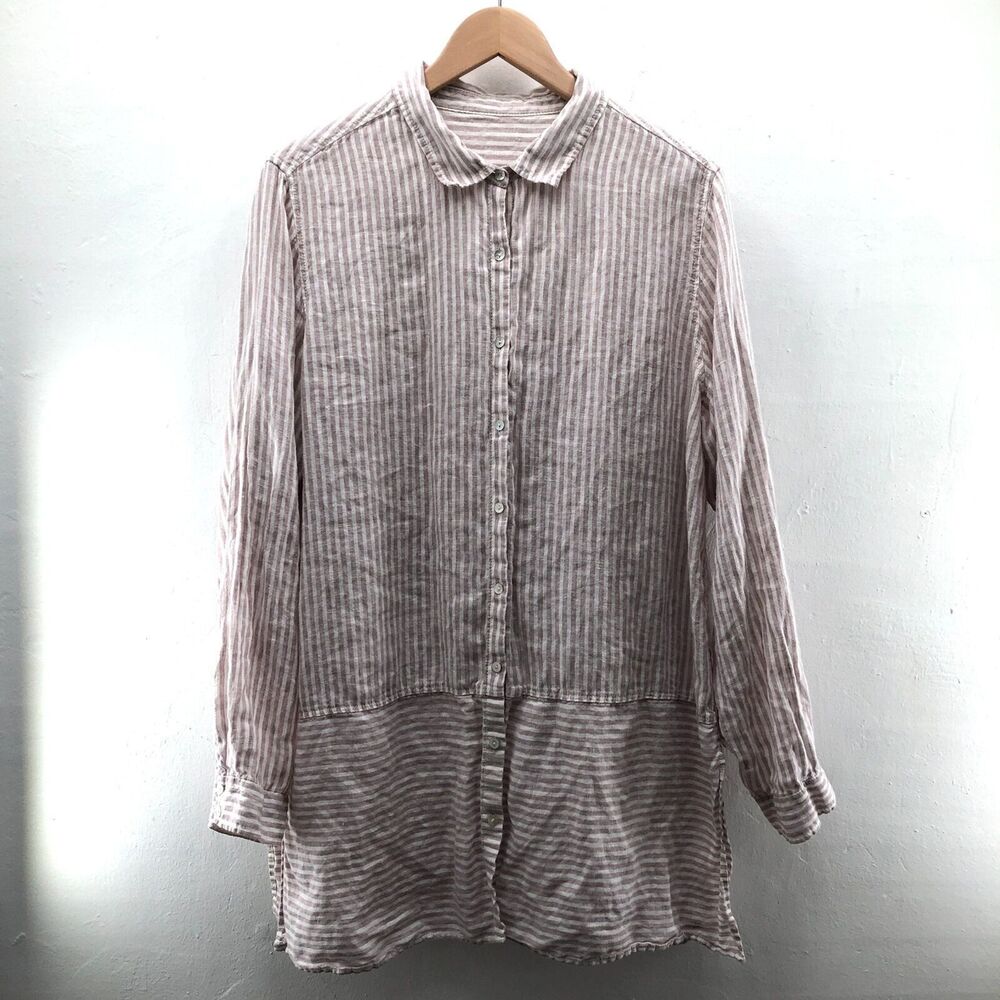 Unbranded Womens Long Sleeve Linen Top Size M-L Read